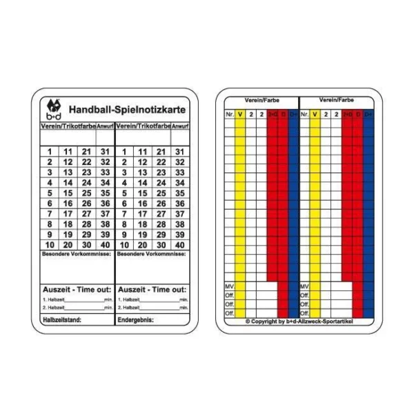 b+d Notitiekaart Handbal (set van 25)